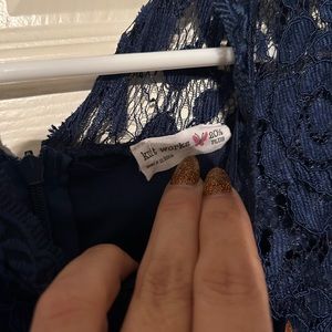 Girls plus size 20 1/2 blue lace dress